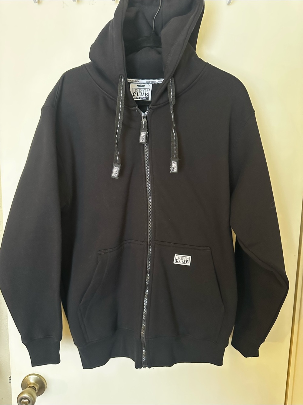 Men's Black Full-Zip Hooded Jacket by Pro Club